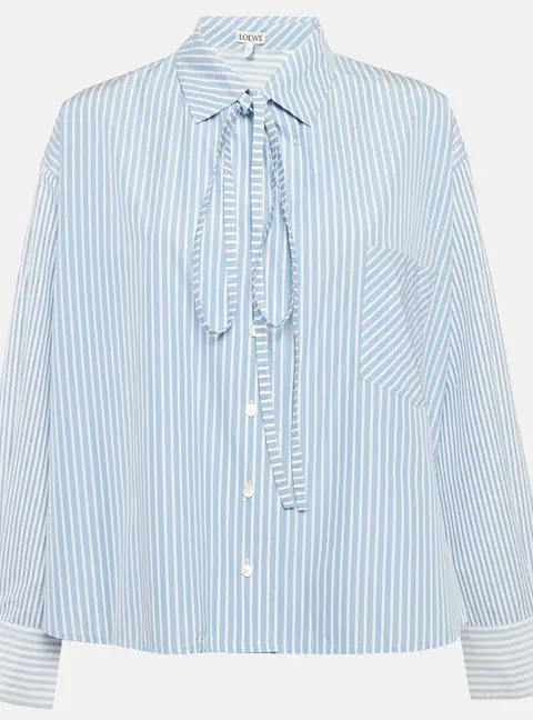 Loewe Blue Pinstripe Cotton Oversized Shirt M