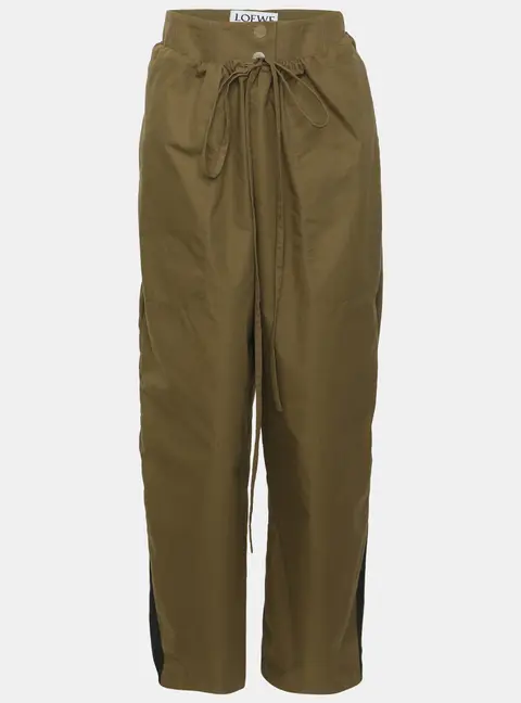 Loewe Green Gabardine Double Waistband Trousers