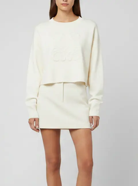 Loewe White Cream Long Sleeve Crewneck Sweater L