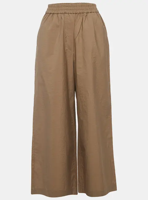 Loewe X Paula's Ibiza Beige Cotton Anagram Cropped Wide-Leg Pants S