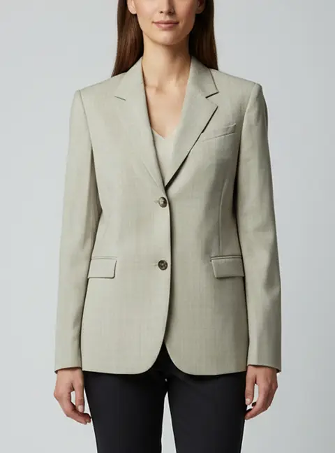 Loewe Beige Wool Tie Up Detail Tailored Blazer XS