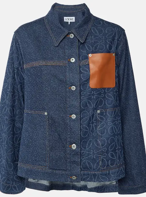 Loewe Blue All-Over Anagram Denim Workwear Jacket M