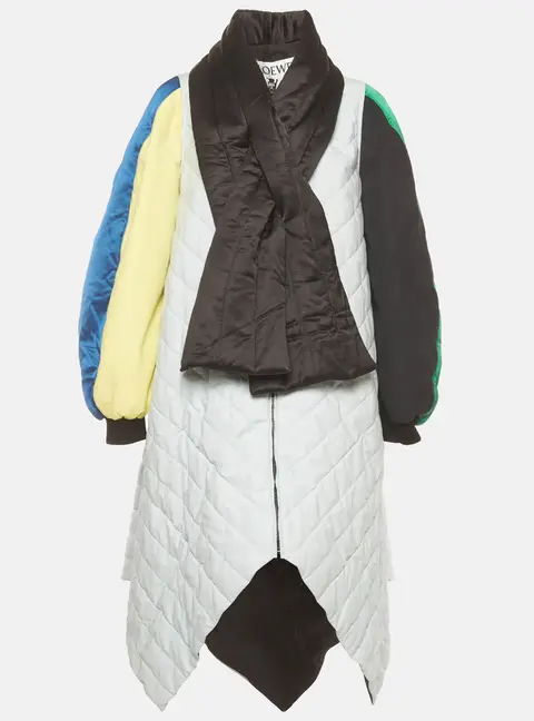 Loewe Multicolor Wool Blend Oversized Quilted Zip Up Jacket S