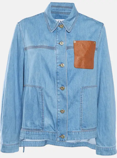 Loewe Blue Denim Anagram Patch Oversize Workwear Jacket M