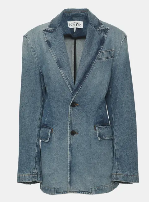 Loewe Blue Denim Cowboy Tailored Jacket M