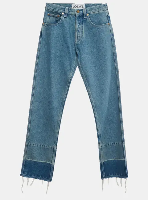 Loewe Blue Denim Embroidered Pocket Jeans S/Waist 26"