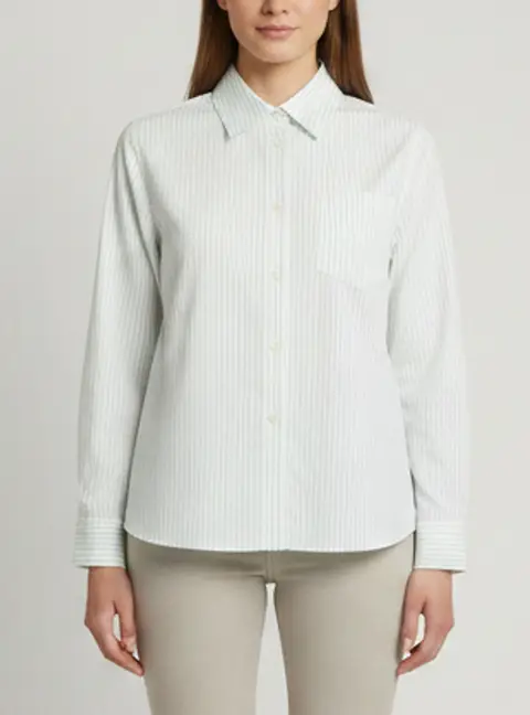 Loewe Green/White Striped Poplin Open-Back Tie Shirt M