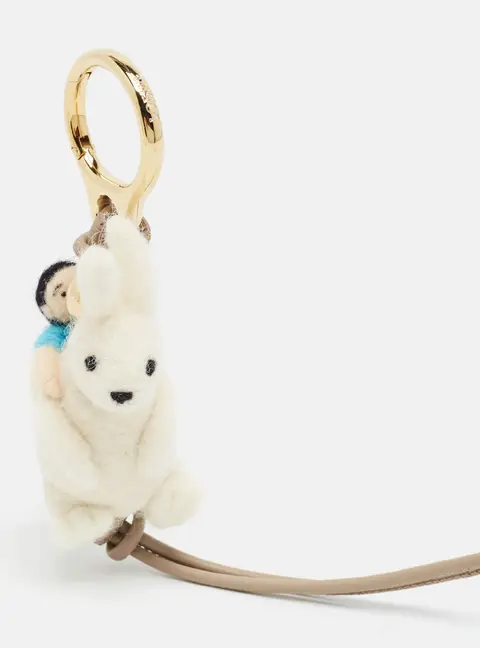 Loewe Rabbit Fabric and Leather Gold Tone Bag Charm