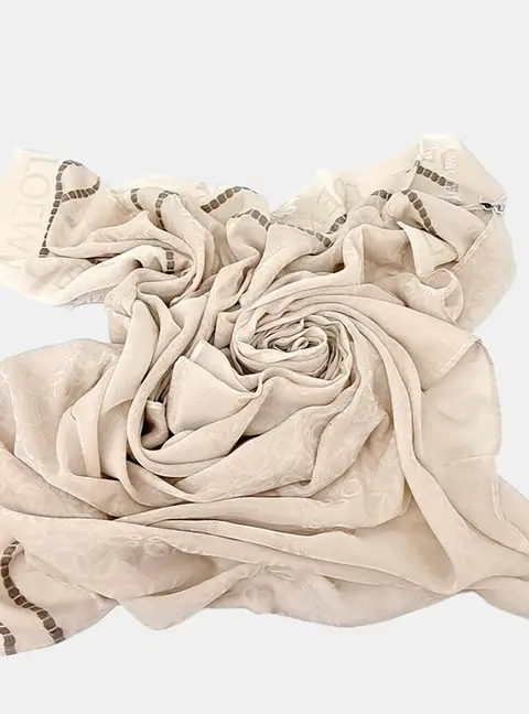 Loewe Beige Cotton Scarf