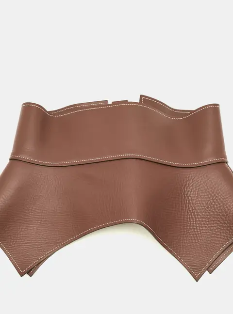 Loewe Obi S Waist Belt Brown Leather