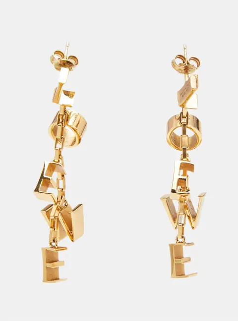Loewe Logo Gold Plated Sterling Silver Earrings