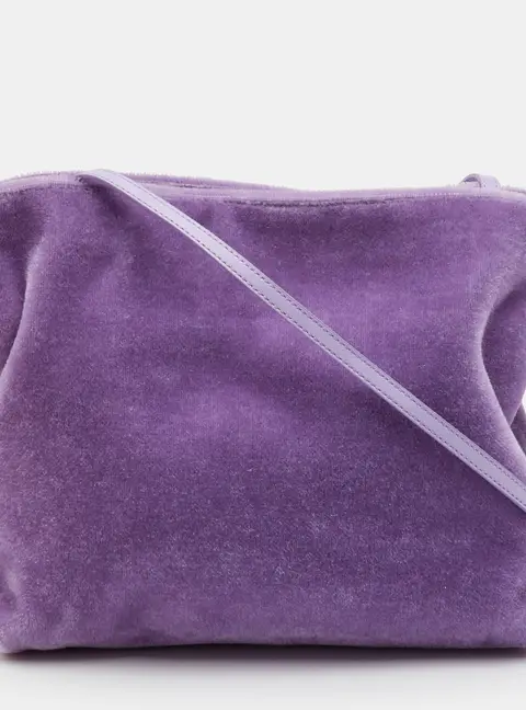 Loewe Flamenco Light Lilac Velvet and Leather Clutch Bag
