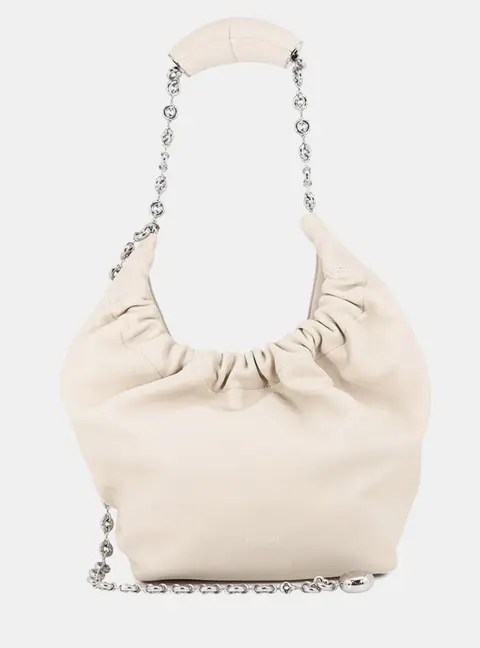 Loewe Squeeze Small Ivory Melonapalam Leather Shoulder Bag