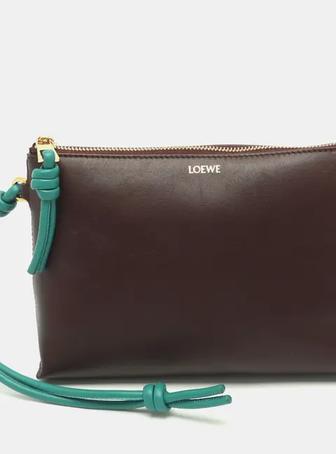 Loewe Knot T Burgundy Leather Pochette