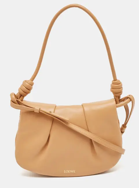 Loewe Paseo Beige Leather Shoulder Bags