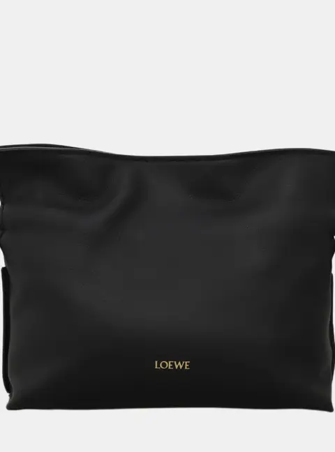 Loewe Flamenco Knot Mini Black Calfskin Leather Suede Clutch Bag