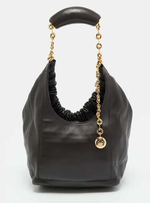 Loewe Squeeze Small Choco Brown Leather Shoulder Bag