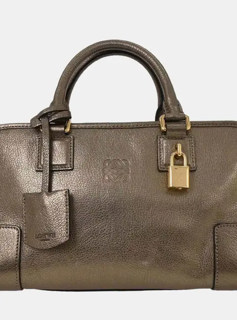 Loewe Amazona 28 Gold Calfskin Leather Top Handle Bag