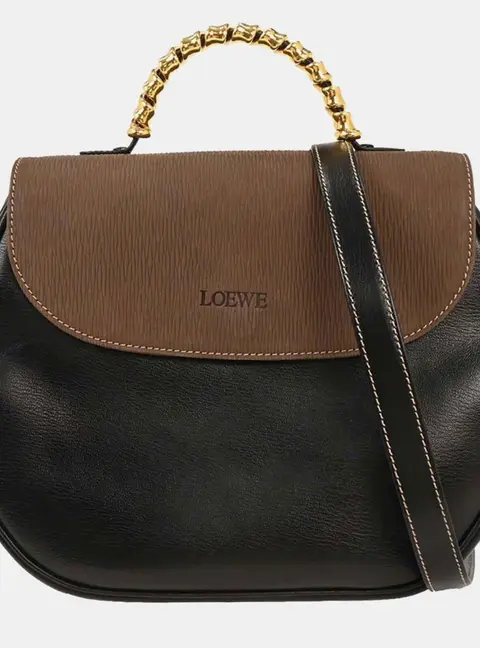 Loewe Velazquez Black Brown Leather 2Way Shoulder Bag