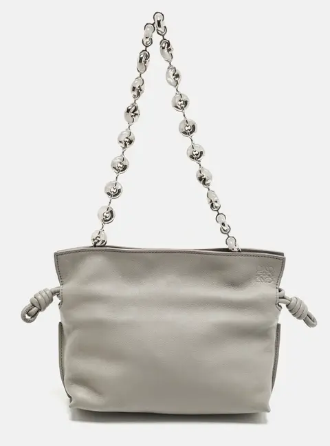 Loewe Flamenco Grey Leather Shoulder Bag
