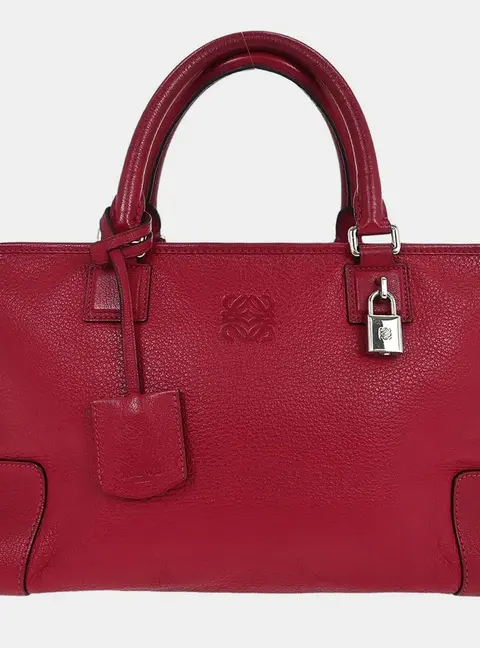 Loewe Amazona 36 Red Leather Top Handle Bag
