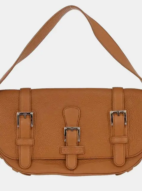 Loewe Shoulder Brown Grained Leather Shoulder Bag
