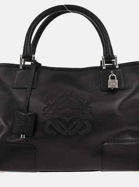 Loewe Alma Black Calfskin Leather Tote Bag
