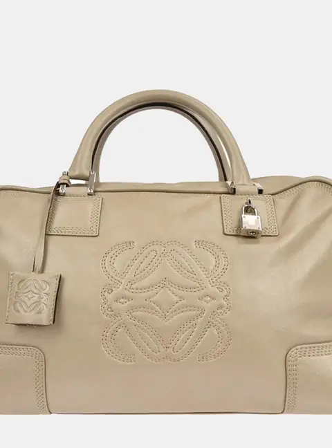 Loewe Amazona 36 Beige Leather Satchel Bag