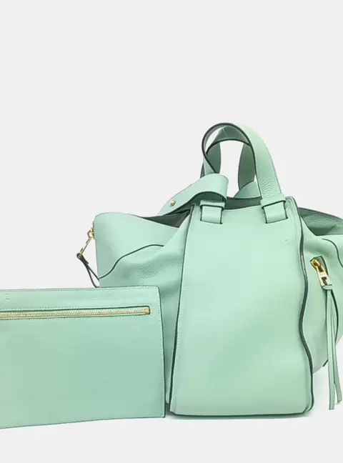 Loewe Green Leather Hammock Bag Medium