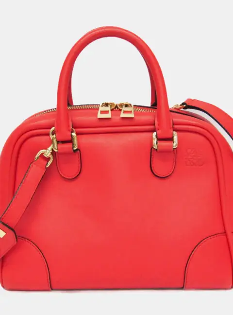 Loewe Amazona 75 Small Leather Handbag Shoulder Bag Red Color