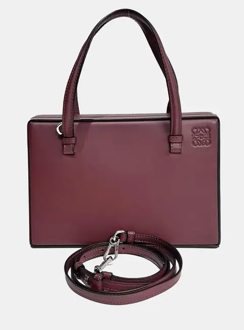 Loewe Burgundy Leather Postal bag