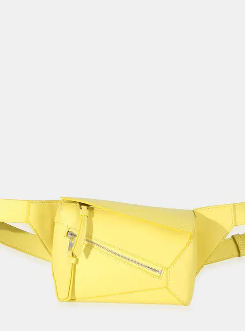 Loewe Puzzle Mini Yellow Calfskin Leather Bumbag