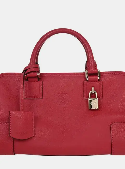 Loewe Amazona 28 Red Leather Top Handle Bag