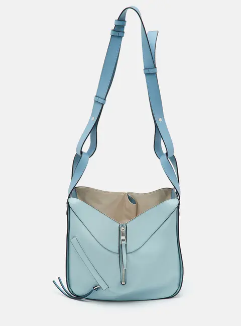 Loewe Hammock Medium Light Blue Leather Shoulder Bag