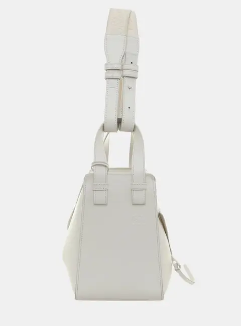 Loewe Hammock Compact White Calfskin Leather Shoulder Bag