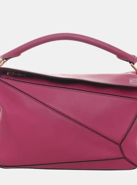 Loewe Puzzle Medium Magenta Leather Top Handle Bag