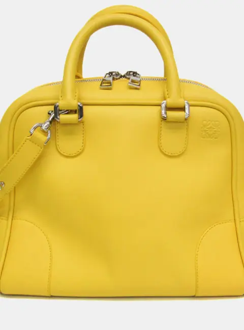 Loewe Amazona 75 Medium Yellow Calfskin Leather Shoulder Bag