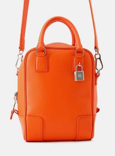 Loewe Amazona 15 Orange Leather Top Handle Bag