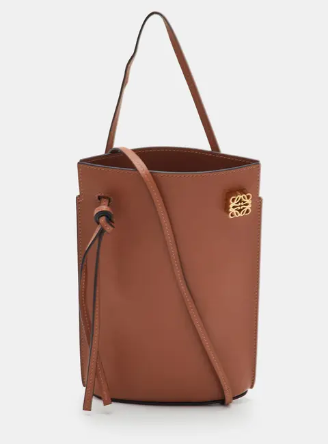 Loewe Dice Pocket Brown Leather Crossbody Bag