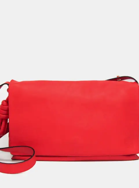 Loewe Flamenco Flap Medium Red Nappa Leather Shoulder Bag