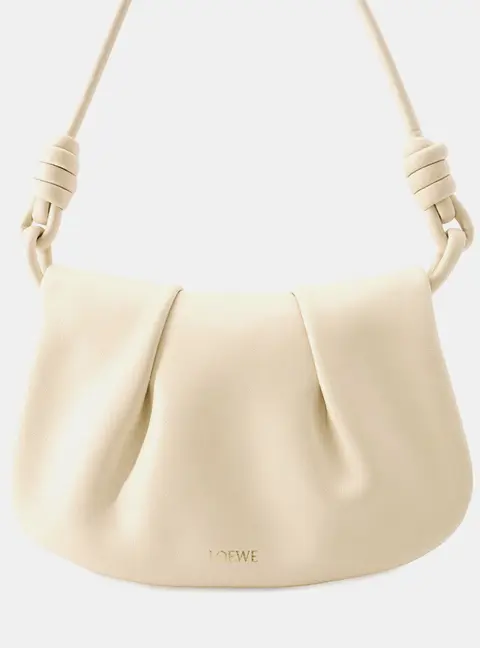 Loewe Paseo Satchel Beige Calfskin Leather Shoulder Bag