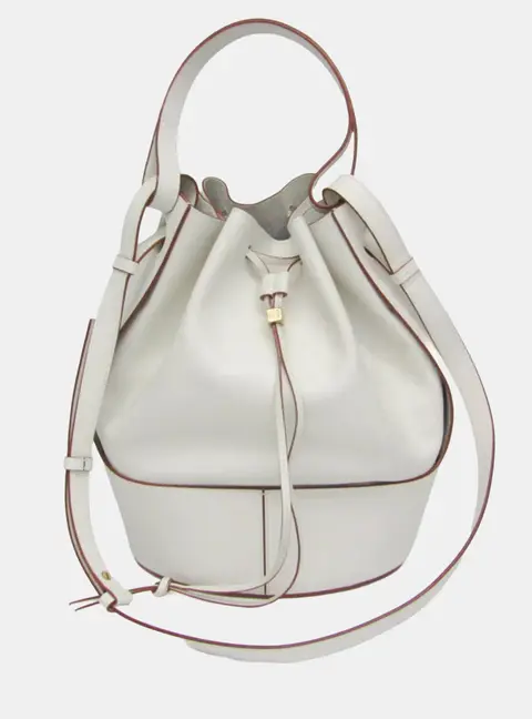 Loewe Balloon Medium Soft White Calfskin Leather Shoulder Bag