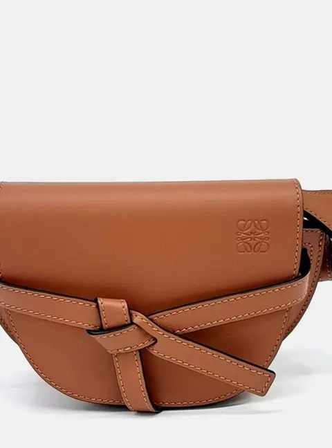 Loewe Brown Leather Mini Gate Dual Bag