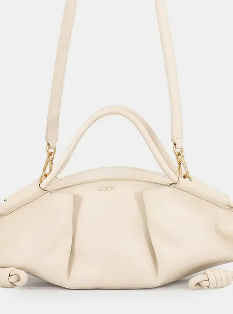 Loewe Paseo 2Way Handbag Ivory Leather Size Small