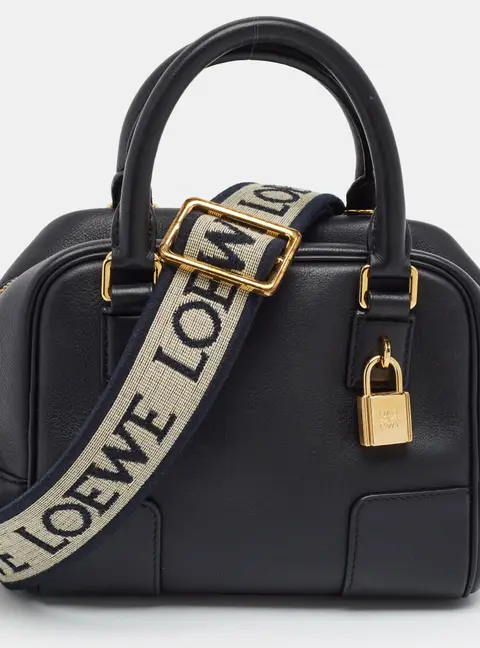 Loewe Amazona 16 Black Leather Bag