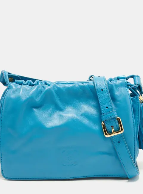 Loewe Flamenco Blue Leather Crossbody Bag