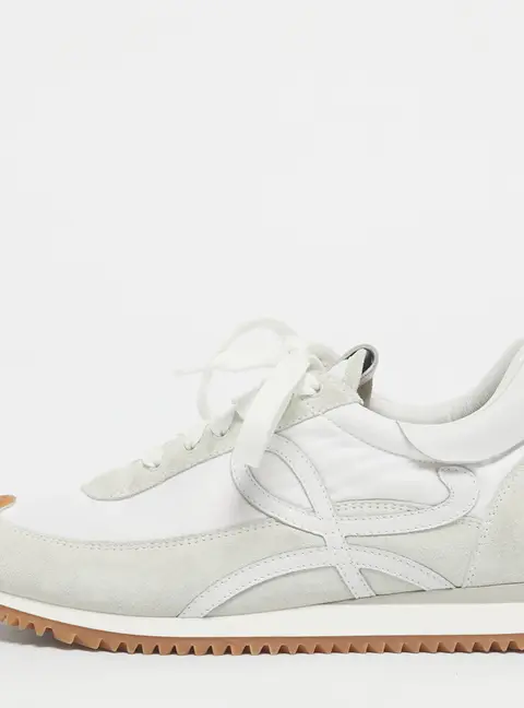 Loewe White Fabric, Suede and Leather Flow Low Top Sneakers Size 39