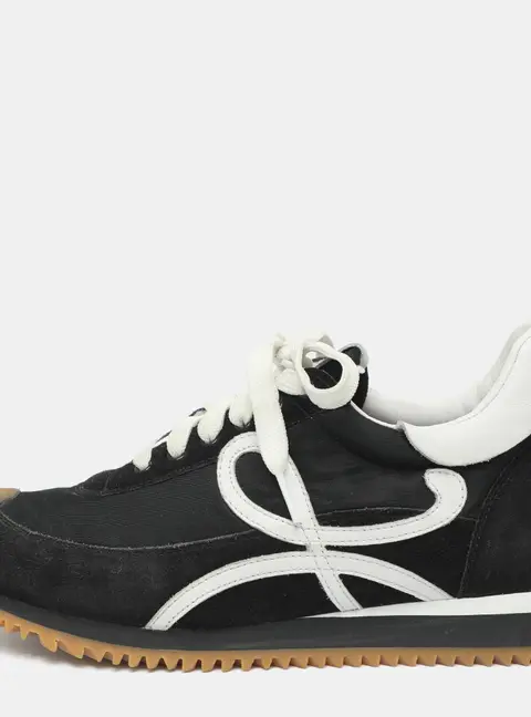 Loewe Flow Runner Size 39 Black Nylon and Suede Low Top Sneakers