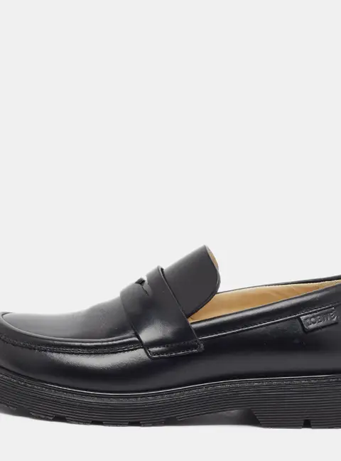 Loewe Blaze Size 37 Black Leather Penny Loafers