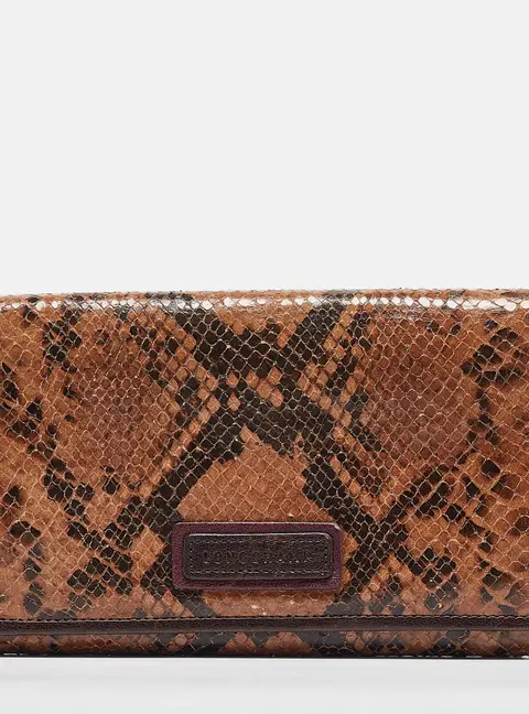 Longchamp Multicolor Snakeskin Embossed Leather Continental Wallet